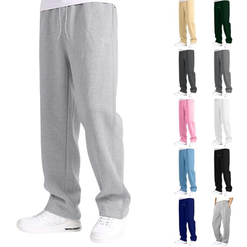 Baggy Jogginghose Jungen Kinder Jogger Hose Weites Bein Freizeithose Baumwolle Cargohose Jogginghose mit Gummizug Lässig Sport Sweathose (001 Grau, 11-12 Jahre) von Generic