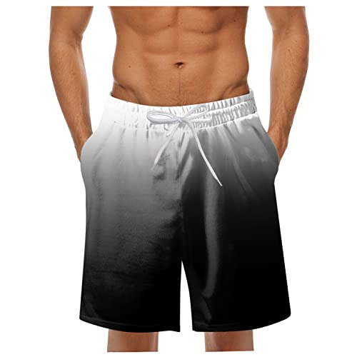 Baggy Shorts Herren Sommer,Badehose Herren Kurz Weites Bein Strandshorts Hawaiian Badeshorts Herren mit Taschen Kordelzug Sport Shorts Herren Bermuda Shorts Elastischer Bund Boardshorts von Generic