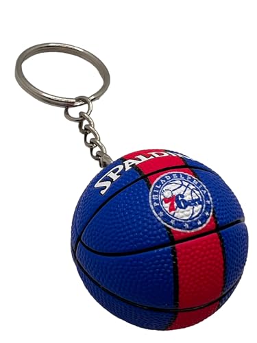 Ball Schlüsselanhänger kompatibel mit NBA Phila Basketball Gadget Zubehör Geschenkidee Herren Damen Kinder Kreativer Anhänger 3D, blau, One size von Generic