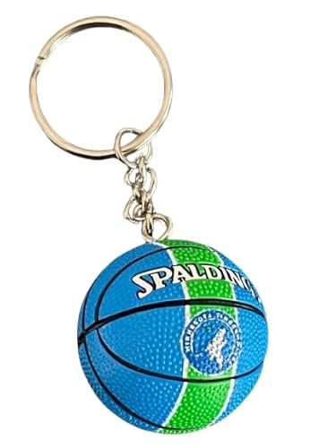 Ball Schlüsselanhänger kompatibel mit NBA Timberwolves Basketball Gadget Zubehör Geschenkidee Herren Damen Kinder Kreativer Anhänger 3D, blau, One size von Generic