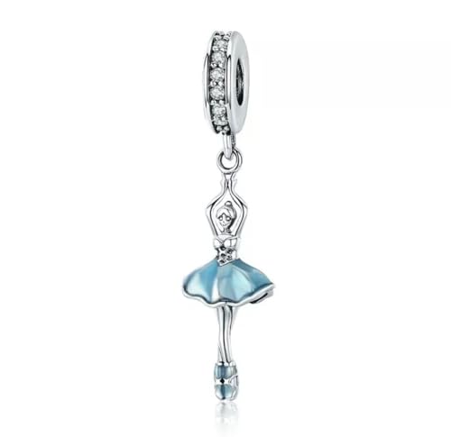 Ballerina Charm-Anhänger Balletttanz echtem 925er Sterlingsilber, kompatibel Armband von Generic