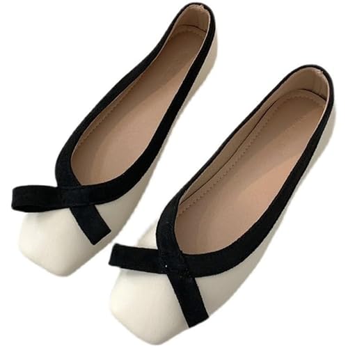 Ballerina Schuhe Damen Elegant - Mary Jane Halbschuhe Zweifarbige Brautschuhe Flach Shoes Slip-On Einzelneschuhe Leicht Bequem Sommerschuhe Flacher Mund Kleidschuhe Partei Abendschuhe Ballerina Schuhe Damen Elegant - Mary Jane Halbschuhe Zweifarbige Brautschuhe Flach Shoes Slip-On Einzelneschuhe Leicht Bequem Sommerschuhe Flacher Mund Kleidschuhe Partei Abendschuhe von Generic