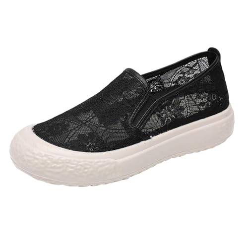 Ballerinas Damen Belüftungsschlitze Flachschuhe 𝐒lip On Atmungsaktiv Laufschuhe Bequem Mit Memory 𝗙oam Einlage Leicht Elegant Schuhe Für Business Abend Klassische Komfort Riemchenschuhe (Black, 38) von Generic
