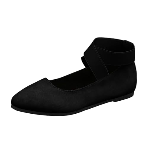 Ballerinas Damen Elegant Sportlich Balerinaschuhe Sommerschuhe Mittelalter Weite H Ballerina Schuhe Flache Bequem Trachtenschuhe Riemchenballerina Mädchen Gymnastikschuhe von Generic
