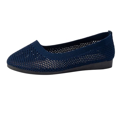 Ballerinas Damen Slip On Strick Schuhe Mittelalter Mokassins Sommerschuhe Gymnastikschuhe Sneaker Elegant Loafer Tanzschuhe Mesh Stoffschuhe Geschlossene Halbschuhe Sommerlich von Generic