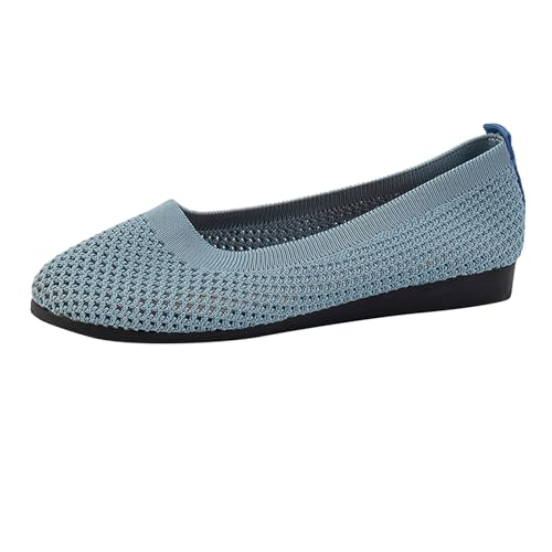Ballerinas Damen Slip On Strick Schuhe Mittelalter Mokassins Sommerschuhe Gymnastikschuhe Sneaker Elegant Loafer Tanzschuhe Mesh Stoffschuhe Geschlossene Halbschuhe von Generic