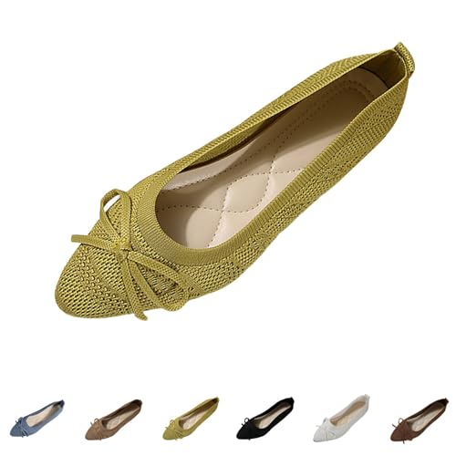 Ballerinas Damen Slip on Strick Schuhe Elegant Spitze Zehen Sommerschuhe Casual Einzelschuhe Atmungsaktiv Stoffschuhe rutschfest Flache Damenschuhe Halbschuhe Freizeitschuhe mit Bowknot Ballerinas Damen Slip on Strick Schuhe Elegant Spitze Zehen Sommerschuhe Casual Einzelschuhe Atmungsaktiv Stoffschuhe rutschfest Flache Damenschuhe Halbschuhe Freizeitschuhe mit Bowknot von Generic