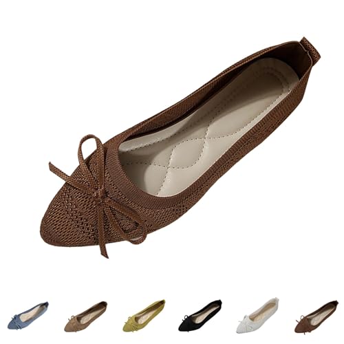Ballerinas Damen Slip on Strick Schuhe Elegant Spitze Zehen Sommerschuhe Casual Einzelschuhe Atmungsaktiv Stoffschuhe rutschfest Flache Damenschuhe Halbschuhe Freizeitschuhe mit Bowknot Ballerinas Damen Slip on Strick Schuhe Elegant Spitze Zehen Sommerschuhe Casual Einzelschuhe Atmungsaktiv Stoffschuhe rutschfest Flache Damenschuhe Halbschuhe Freizeitschuhe mit Bowknot von Generic