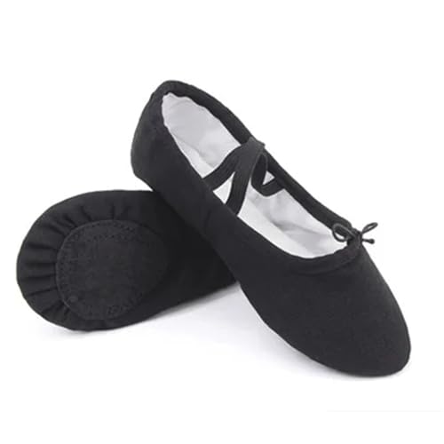 Ballettschuhe Canvas for Mädchen Tanzschuhe Split Sole Gymnastik Yoga Tanzen for Kinder Ballerina(Black,40) von Generic