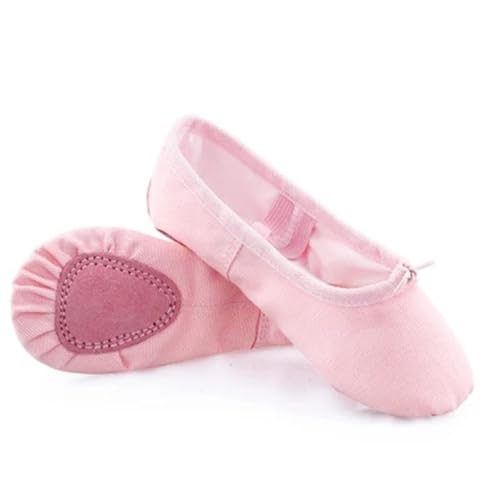 Ballettschuhe Canvas for Mädchen Tanzschuhe Split Sole Gymnastik Yoga Tanzen for Kinder Ballerina(Light red,37) von Generic