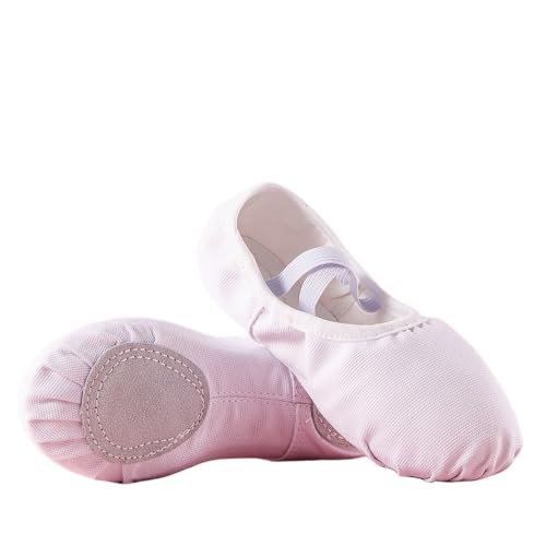 Ballettschuhe for Mädchen, Kinder, Tanzschuhe, Gymnastikschuhe for Erwachsene, Training aus Segeltuch, weiche Ledersohle, Keine Schnürsenkel(White,33) von Generic