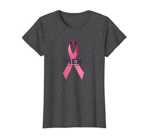 Band zur Unterstützung des Bewusstseins für Männer gegen Brustkrebs T-Shirt, Damen, Anthrazit Meliert, XS von Generic