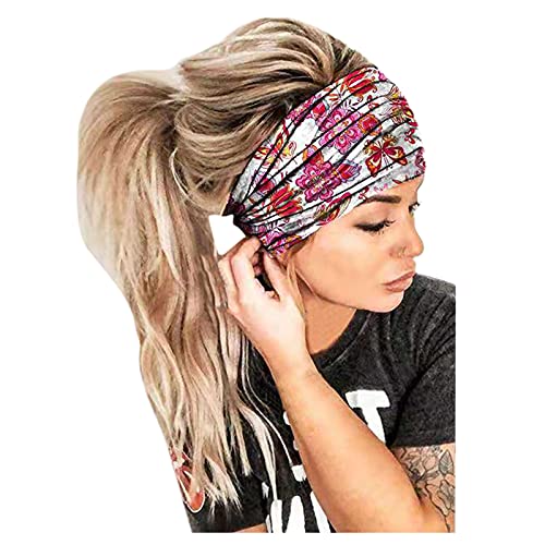 Bandana Haarbügel bedrucktes Kopfband Herren Winter,Bandwickelprint Headband elastischem Haarband schweißband wandern laufen sportlich frottee stirnband Fashion Stricksport Frauen warm Haarband von Generic