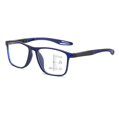 Banogalle Brille,Ultraleichte und bequeme Anti-Blaulicht-Brille für Presbyopie,Banogalle Lesebrille Anti-Blaulicht Intelligente Zoom Automatische Brillen für Damen Männer (Schwarz-Blau,+3.5) von Generic