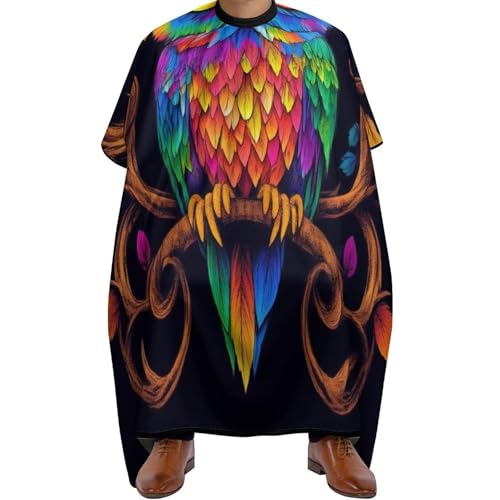 Barber Cape Bunte Eule Wildvogelkunst, Unisex Friseur Umhänge Antistatisch Haarschneidemantel für Männer Haarschnitt 140X168cm von Generic