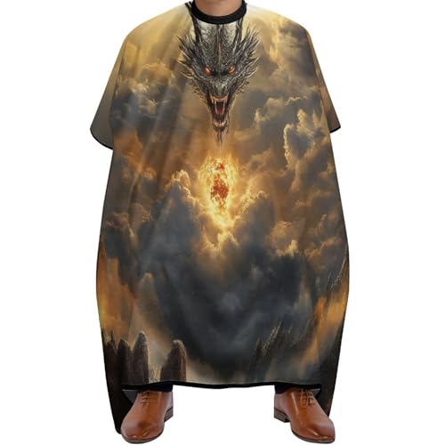 Barber Cape Coole Drachenkunst, Mode Haarschneide Umhang Wasserdicht Haar Schneideumhang für Frauen Salon 140X168cm von Generic