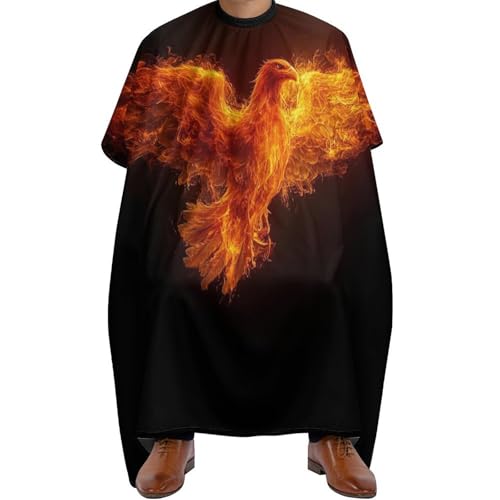 Barber Cape Flamme Feuer Vogel Schwarz, Verstellbar Haarschneiden Umhange Professionelle Salon Umhang für Frauen Haarschnitt 140X168cm von Generic