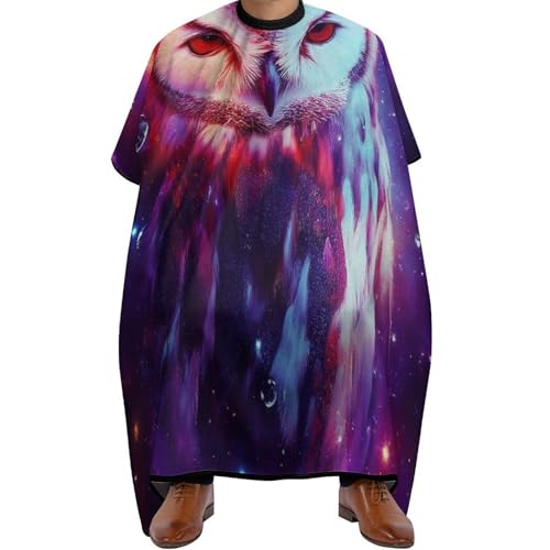 Barber Cape Lila Blaue Galaxie Eule Kunst, Verstellbar Friseur Umhänge Antistatisch Haarschneiden Umhange für Salon Frauen 140X168cm von Generic