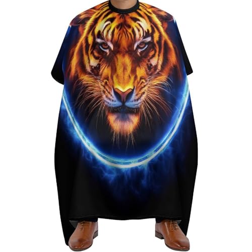 Barber Cape Weltraumtiger, blaues Feuer, Kunst, Antistatisch Friseur Umhänge Professionelle Haar Schneideumhang für Männer Haarschnitt 140X168cm von Generic