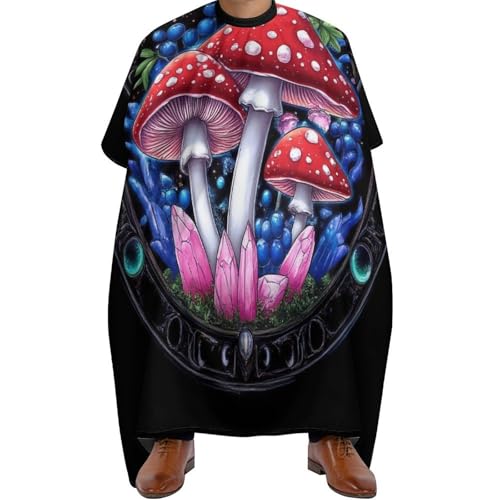 Barber Cape Zauberpilz-Trip, Verstellbar Haar Schneideumhang Antistatisch Friseurumhang für Erwachsene Männer 140X168cm von Generic