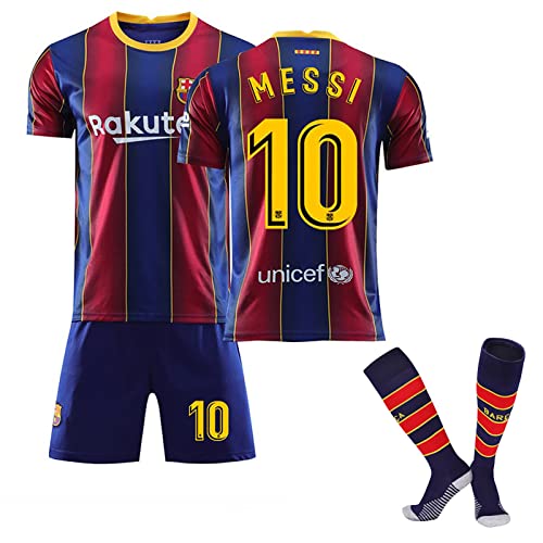 Barcelona Trikot Kinder Barcelona Trainingsanzug Barca Trikot Nr.10 Stripe Trikot Set Fussball Trikot Kinder Erwachsene Sporttraining T Shirts Shorts Und Socke FußBall Trikot FüR Jungen Herren von Generic