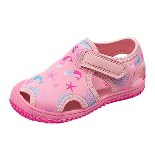 Barfuß Sandalen Kinder Babyschuhe, modische Freizeit-Sandalen, flache Kleinkind-Schuhe, bequeme, weiche, lässige Kleinkind-Schuhe Light (Pink, 24 Toddler) von Generic