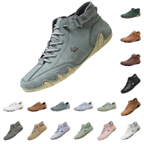 Barfussschuhe Herren Wasserdicht, Alpaca Barfuss Schuhe Damen, Leder Halbhoch Alpaca Barfußschuhe, Komfort Barefoot Shoes Unsex, Ldeck Barfussschuh Atmungsaktive Orthopädische von Generic