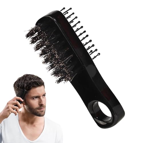 Bartbürste – Zwei-in-Eins-Haarkamm aus massivem, kleine Bartbürste, doppelseitiger Bartpflegekamm | Bartglättungskamm, Schnurrbartbürste für Männer und Ehemänner, Bartpflegewerkzeug, multifunktio von Generic
