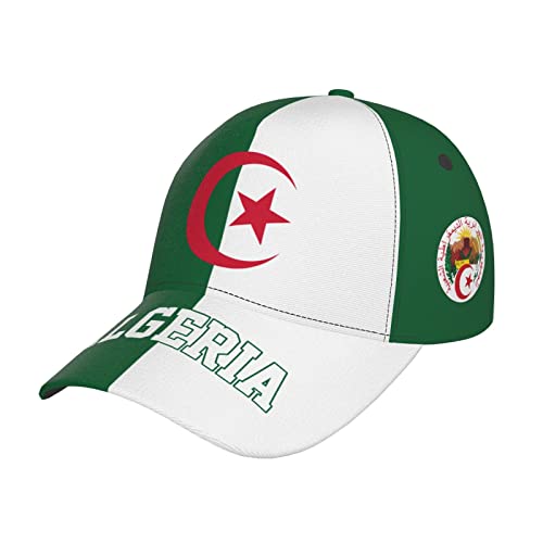 Baseball Cap Algerien Flagge Algerisch Snapback Cap 3D Full Print Baseballkappe Moisture Wicking Basecap Für Golf Running Reisen von Generic
