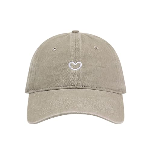 Baseball Cap Damen mit Herzförmiges Stickmuster Mütze Verstellbarem Kappe Outdoor Sports Cap von Generic