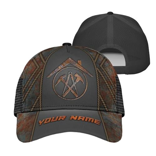 Baseball Cap Generisches Anpassbares Dachdecker- Und Rostmetallplattenmuster Dachdecker Trucker Hut Einstellbare Baseballkappe Klassisch Baseballmütze Für Außenbereich Running Outdoor von Generic