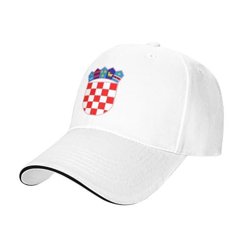 Baseball Cap Herren Damen Basecap Kroatien Nationalwappen Baseball Kappe Reine Farbe Baseboard Baseballkappe Cap für Tennis Golf Reisen Verstellbar von Generic