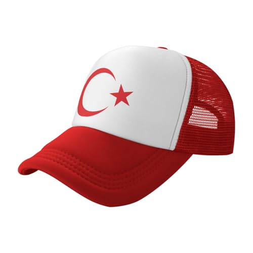 Baseball Cap Herren Damen Basecap Türkei Nationalwappen Baseball Kappe Reine Farbe Baseboard Baseballkappe Polyester Cap für Tennis Golf Reisen Verstellbar von Generic