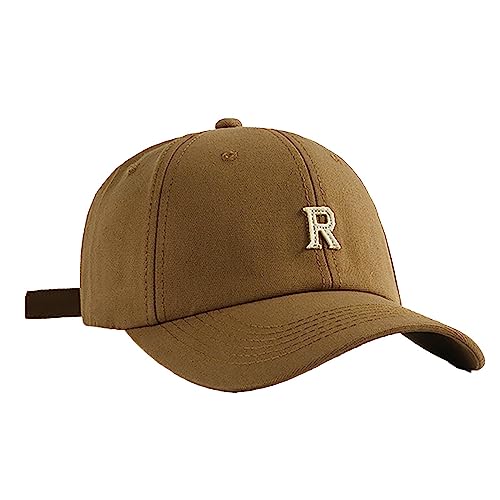 Baseball Cap Herren Damen Buchstabe R Reine Farbe Baseboard Baseball Kappe Unisex Cotton Schildkappe Schirmmütze Outdoor Freizeit Einstellbare Sport Mütze Sonnenhut Sonnenschutz Kappe von Generic