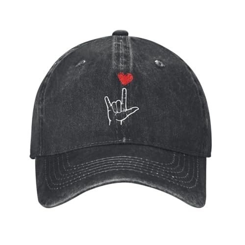 Baseball Cap Ich Liebe Dich Handzeichen Herz Trucker Hut Verstellbare Snapback Cap Einheitsgröße Baseballmütze Für Reisen Außenbereich Outdoor von Generic