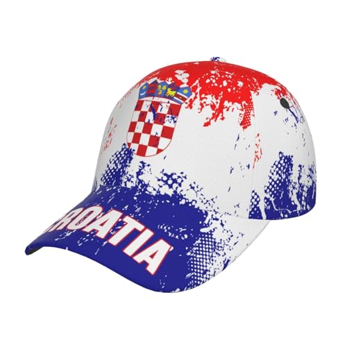 Baseball Cap Kroatien Flagge Korn 3D Trucker Hut Unisex Baseballkappe Verstellbare Golf Caps Für Reisen Außenbereich Outdoor von Generic