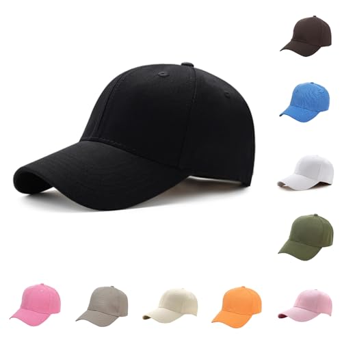 Baseball Cap Unisex 1 Stück/2 Stück Outdoor Baseball Cap Kappe Baumwolle Baseball Mützen Erwachsenen Casual Reine Farbe Baseboard Baseballkappe Verstellbar Athletic Cap Kappe Damen Herren von Generic