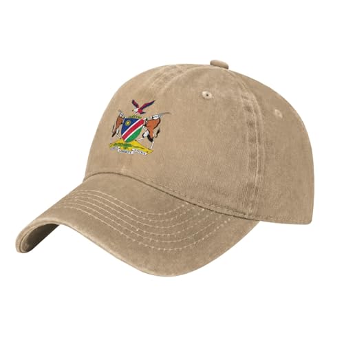 Baseball Cap Herren Damen Unisex Baumwolle Namibia Staatswappen MüTzen Damen Verstellbar Waschbar Baseballkappe Sonnenschutz Basecap Atmungsaktiv FüR Sport Wandern Ausflug von Generic