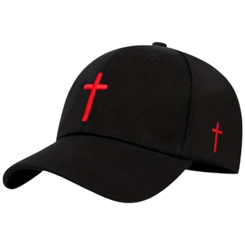 Baseball Cap Unisex mit Kreuz-Stickerei, Basecap für Herren und Damen Verstellbar Casual Kappe Atmungsaktiv Sonnenschutz Mode Baseballmütze Luftiges Baseballkappe Schildmütze von Generic