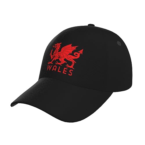 Baseball Cap Welsh Flag Rugby Red Dragon of Wales Golf Caps Lässig Baseballkappe Unisex Baseballmütze Für Außenbereich Outdoor Running von Generic