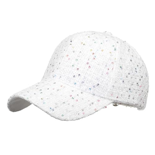 Baseball Cap für Herren und Damen - Unisex Basecap Glitzer mit Pailletten Snapback Caps Atmungsaktiv Sonnenschutz Schildkappe Verstellbar Baseballkappe Outdoor Sonnenmütze Baseballmütze von Generic