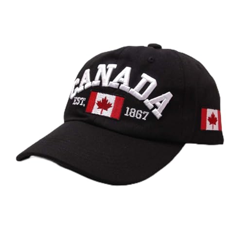 Baseball Cap für Herren und Damen - Unisex Basecap mit Kanada Flagge Snapback Caps Ahornblatt Stickerei Baseballkappe Outdoor Sonnenschutz Kappe Sommer Schildkappe Baseballmütze von Generic