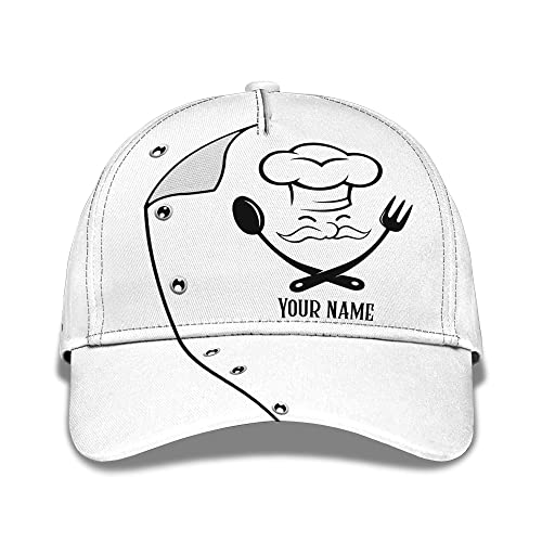 Baseballkappe Koch Mit Kochmantel, Lustiges Design, 3D-Druck, Personalisierbar Trucker Baseballcap Vintage Baseball Kappe Für Running, Tennis, Golf von Generic