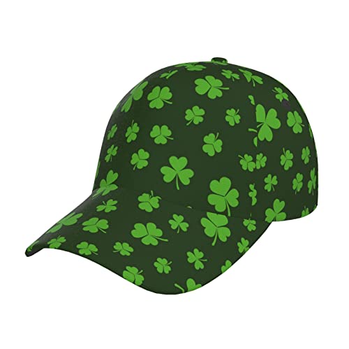 Baseballkappe Sonnenhut St. Patricks Day Kleeblatt Gras Weiß Grün Unisex Baseball Kappe Voll Bedruckte Hut Verstellbare Mode Cap Casual Trucker Hut, Schwarz - 2, One size von Generic