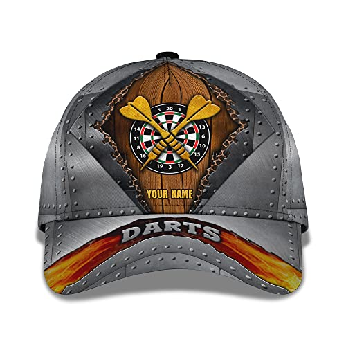 Baseballmütze Dart Dartscheibe Metall Holz Muster Druck Individueller Name Text Schirmmütze Basecap Sport Basecap Outdoor Baseball Mütze Für Reisen, Tennis, Auf Reisen von Generic