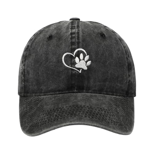 Basecap Damen Pferdeschwanz Cap mit süßem Hunde Herz Print Baseball Cap Schirmmütze Verstellbare Mützen Schildkappe Sonnenschutz für Sommer Sport von Generic