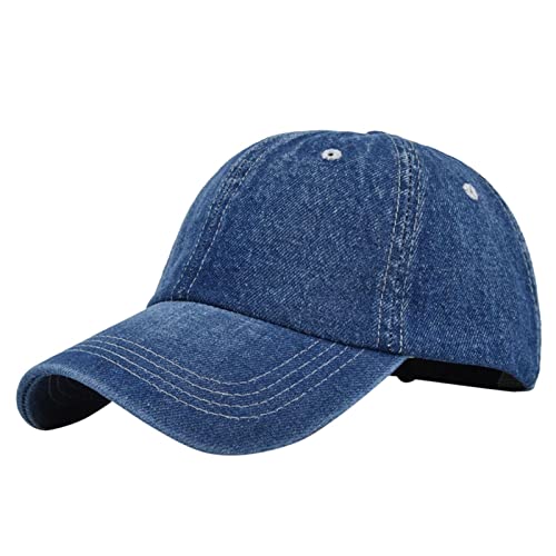 Basecap Fits Men Women Kappe Herren 100% Baumwolle Baseball Cap Jeans Lässig Mütze Damen mit Pferdeschwanzloch Sonnenschutz Bequem 6 - Panel Cap Hüte für Freizeit Reisen von Generic