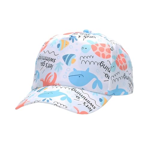 Basecap Kinder Cartoon Drucken Baseball Cap UV-Schutz Baseballkappe Verstellbare Baseballcap Weich Atmungsaktives Outdoor Sonnenhut für Jungen Mädchen 4-10 Jahre (Light Blue, 4-10 Years) von Generic