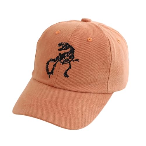 Basecap Kinder Dinosaurier Stickerei Baseball Cap Verstellbare Baseballkappe UV-Schutz Baseballcap Weich Atmungsaktives Outdoor Sonnenhut für Jungen Mädchen 2-8 Jahre (B05 Orange, 2-8 Years) von Generic