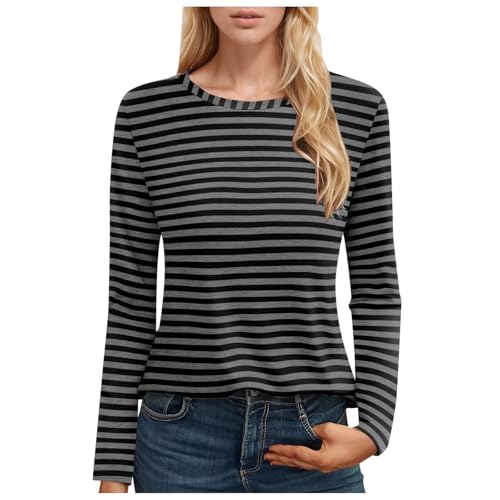 Basic Langarmshirt Damen Ringelshirt Rot Schwarz Karneval Oberteile Rundhals Locker Gestreiftes Blusen Klassischer Loose Langarmshirt T-Shirt Basic Langarmshirt Damen Ringelshirt Rot Schwarz Karneval Oberteile Rundhals Locker Gestreiftes Blusen Klassischer Loose Langarmshirt T-Shirt von Generic